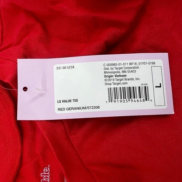 NWT Wild Fable Red Long Sleeve Cropped Boxy T-Shirt Size Large Women’s - Picture 2 of 7